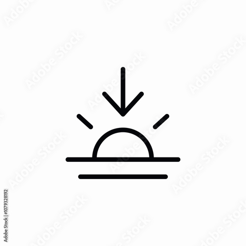 sunset sea ocean icon sign vector