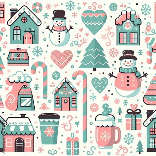 Festive Christmas Design of Wrapping Paper