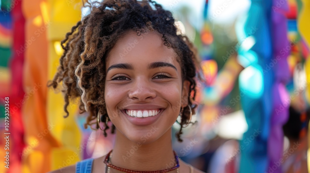 Amidst a spectrum of colors, a determined LGBTQ student's poised posture signifies their courage and determination Amidst a spectrum of colors, a determined LGBTQ student's poised posture signifies their courage and determination