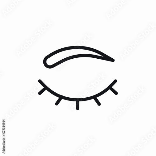closed eye makeup icon sign vector