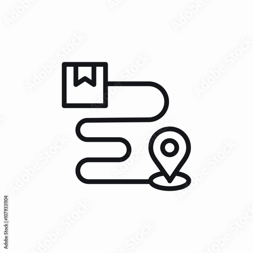 delivery path navigation icon sign vector