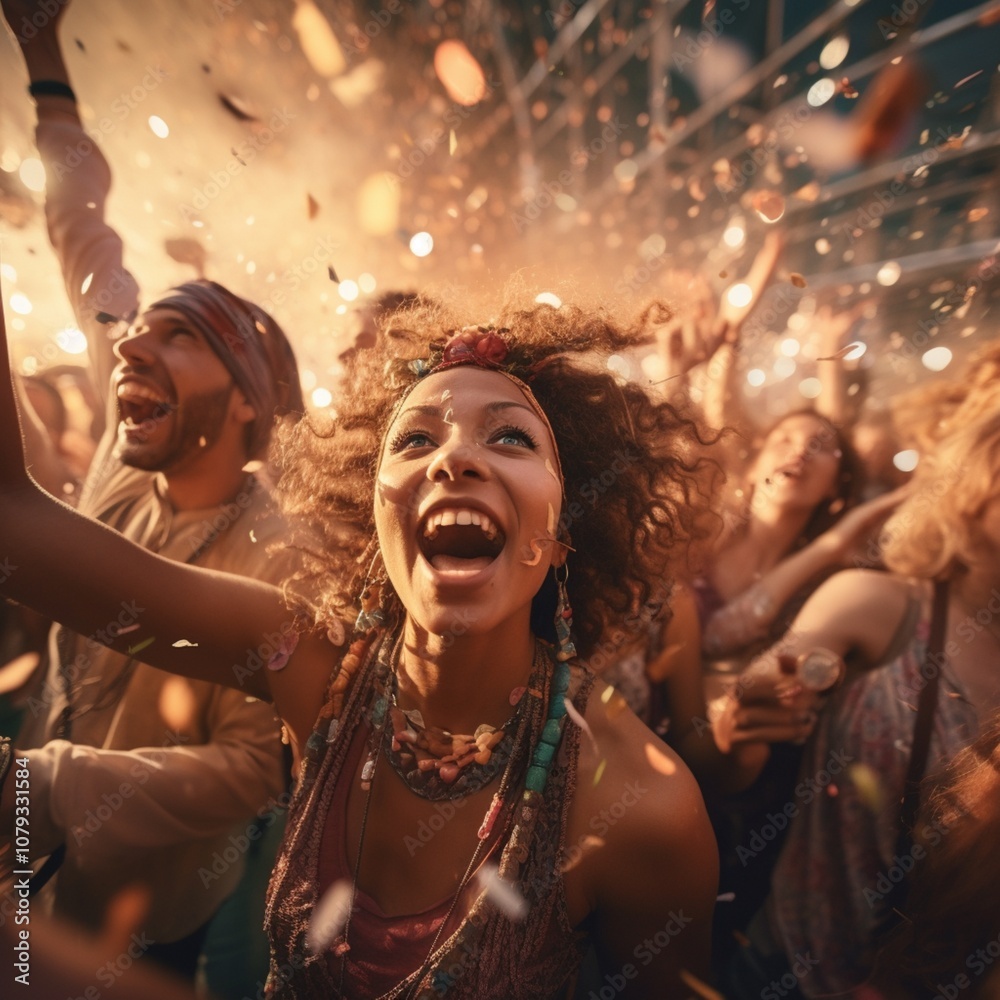 A brightly colorful illustration of a music festival picnic stage stock image A brightly colorful illustration of a music festival picnic stage stock image