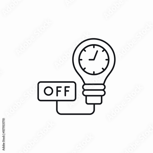 light clock off icon sign vector