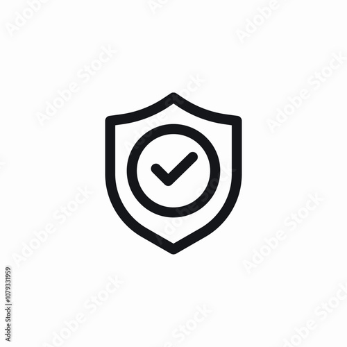 protection shield check mark icon sign vector