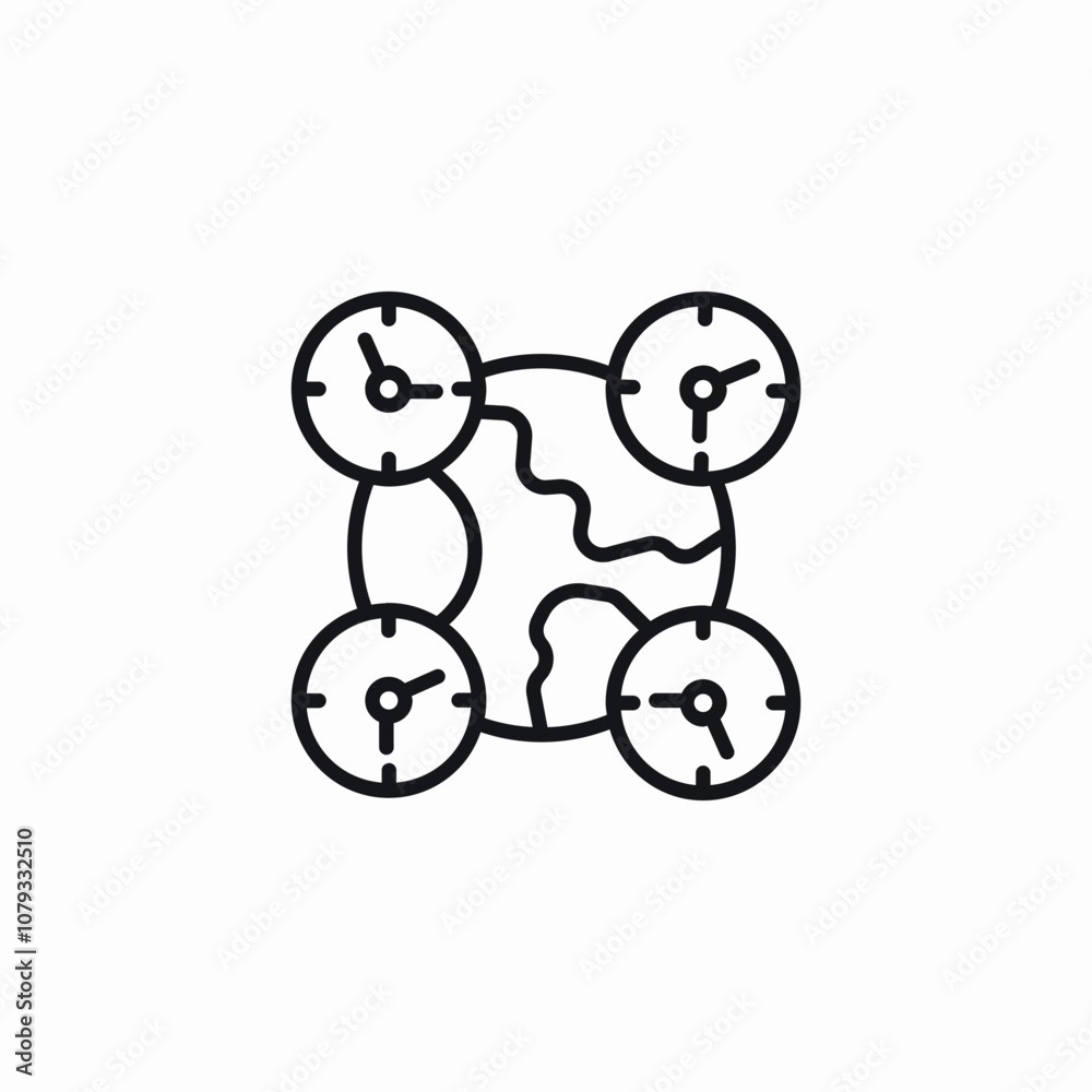 world time icon sign vector