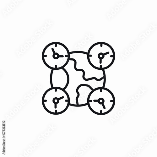world time icon sign vector