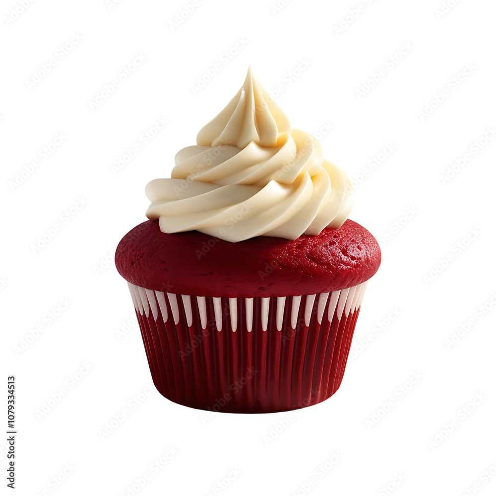 Red velvet cupcake with cream cheese frosting. Red velvet cupcake with cream cheese frosting.