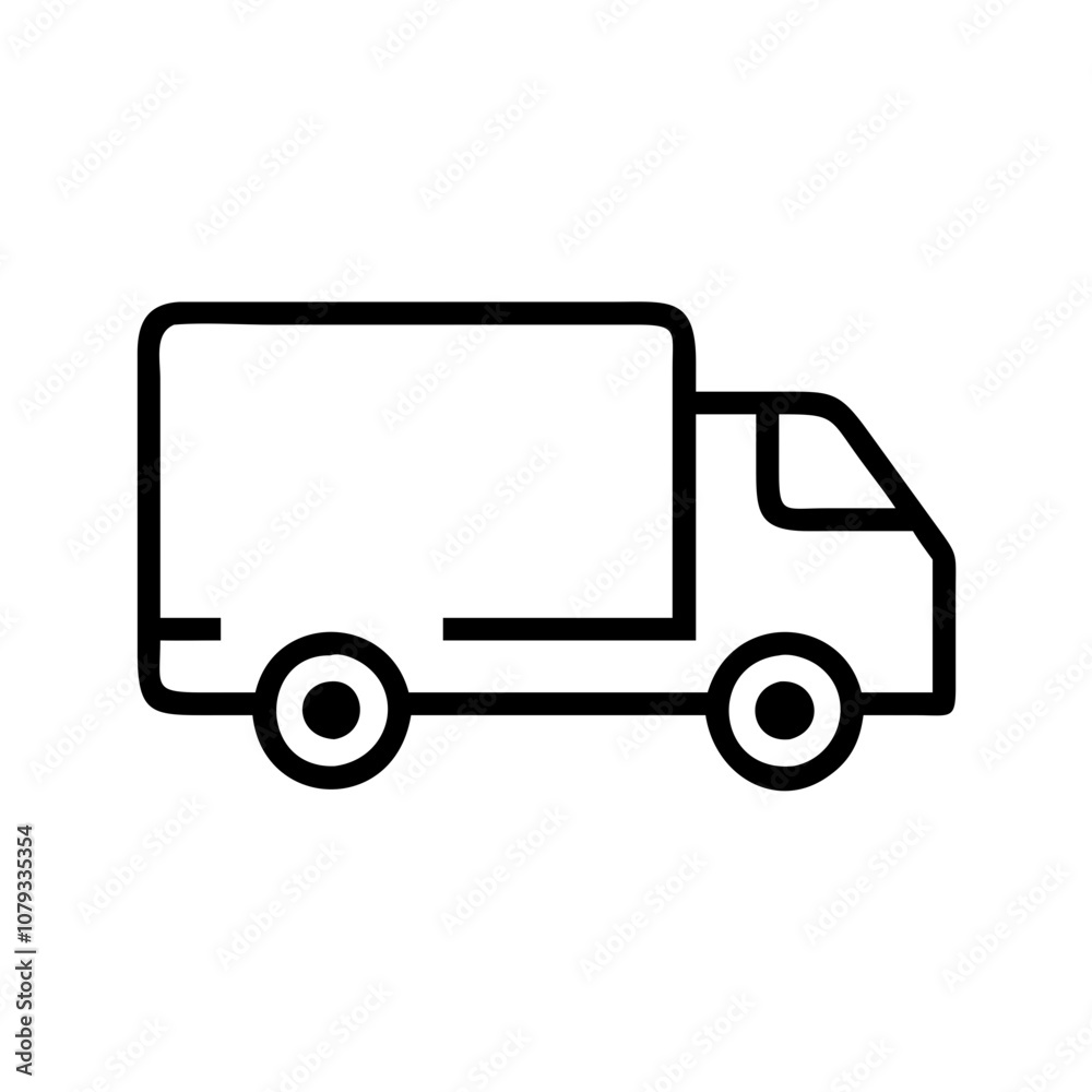 Vector icon illustrating a delivery truck designed for logistics and transportation, suitable for commercial and business use in modern urban environments Vector icon illustrating a delivery truck designed for logistics and transportation, suitable for commercial and business use in modern urban environments