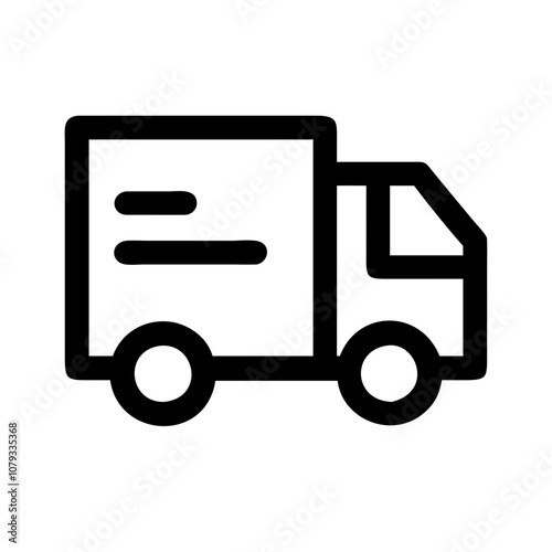 Vector icon of a delivery truck showcasing transportation for goods and services in urban areas during daytime operations