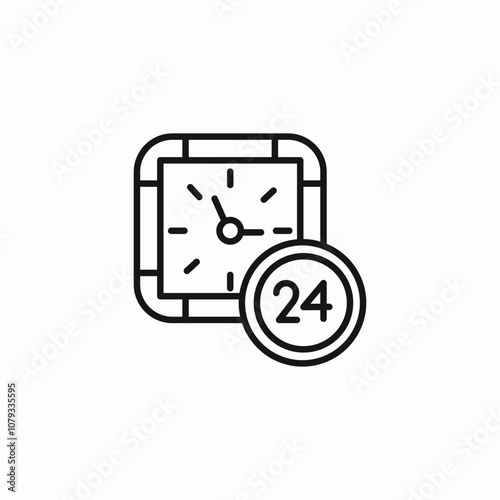 24 hours service icon sign vector