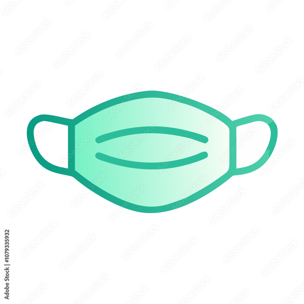 This vector icon depicts a simple and modern face mask design, commonly used for health and safety, reflecting its importance during health awareness campaigns globally This vector icon depicts a simple and modern face mask design, commonly used for health and safety, reflecting its importance during health awareness campaigns globally