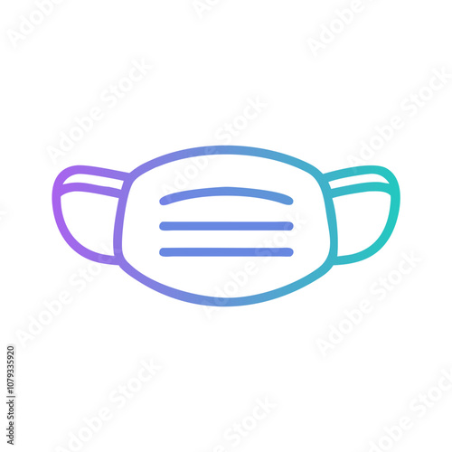 A vector icon representing a simple face mask design, highlighting an essential health accessory for personal protection in various environments
