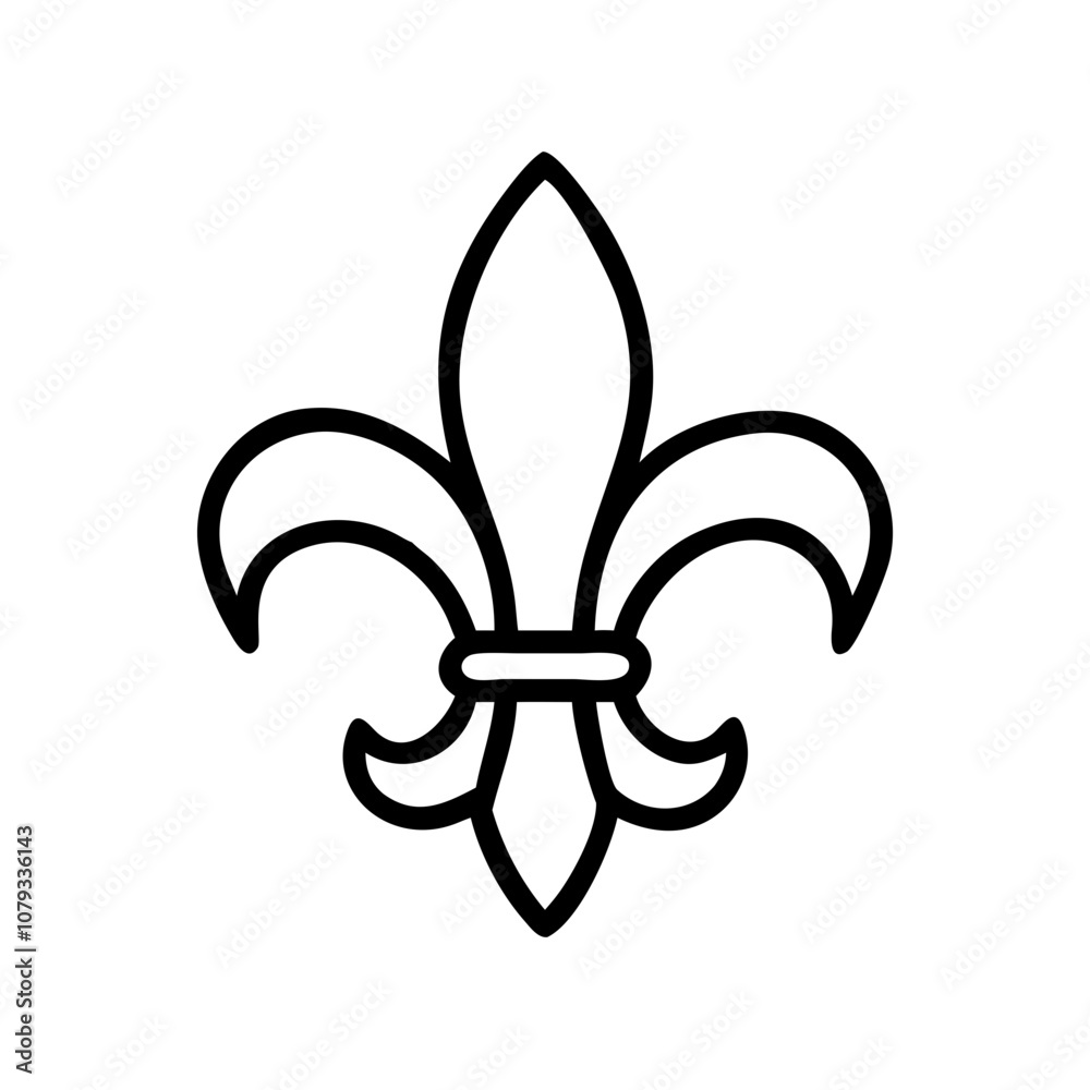 A minimalistic vector icon featuring a classic fleur de lis design, showcasing elegance and heritage, suitable for various artistic and decorative applications A minimalistic vector icon featuring a classic fleur de lis design, showcasing elegance and heritage, suitable for various artistic and decorative applications