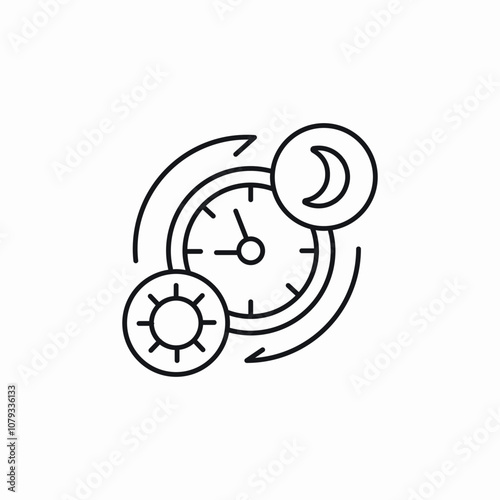 day night shift time icon sign vector