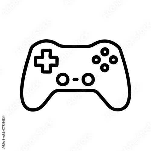 Stylized vector icon of a gaming controller designed for various digital platforms, illustrating modern gaming culture and technology