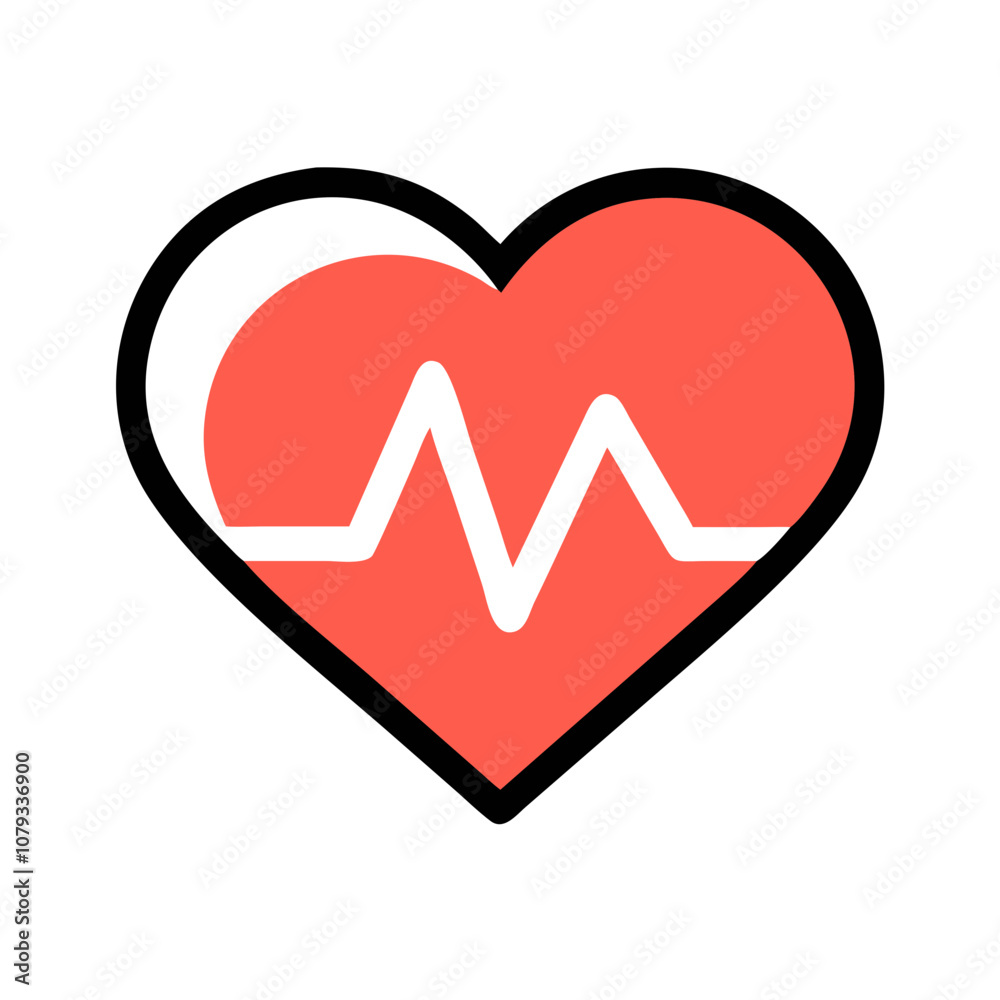 Stylized heart icon with an electrocardiogram line illustrating health monitoring and vitality concepts, perfect for wellness and medical themes Stylized heart icon with an electrocardiogram line illustrating health monitoring and vitality concepts, perfect for wellness and medical themes