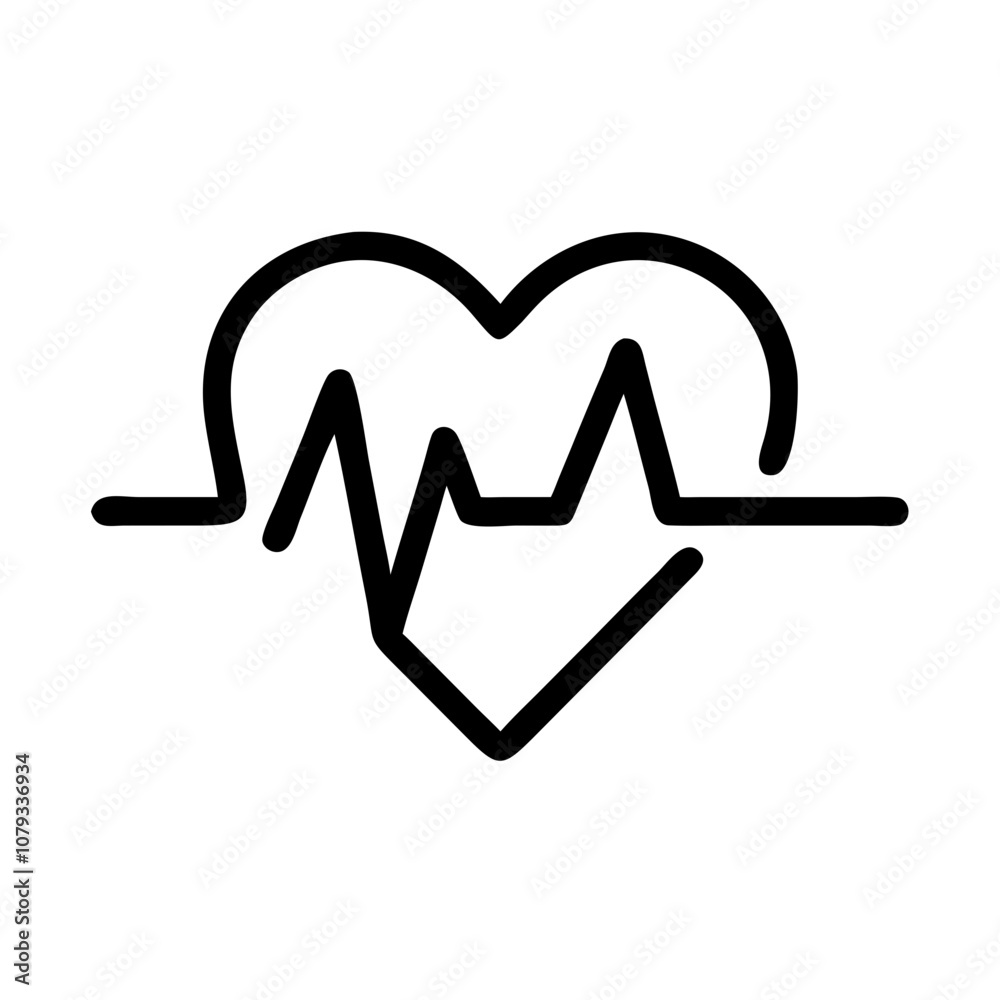 A vector icon showcasing a heartbeat line integrated with a heart shape, symbolizing health and vitality, suitable for wellness and medical applications A vector icon showcasing a heartbeat line integrated with a heart shape, symbolizing health and vitality, suitable for wellness and medical applications