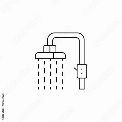 shower bathroom icon sign vector