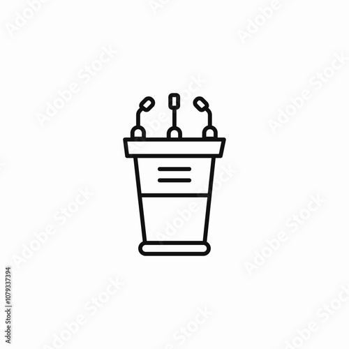 speech podium icon sign vector