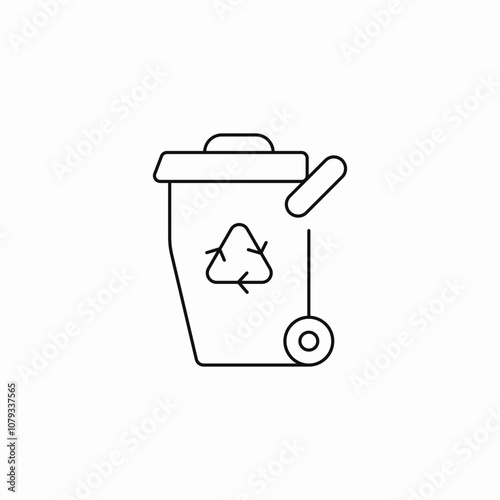 trash bin recycle icon sign vector