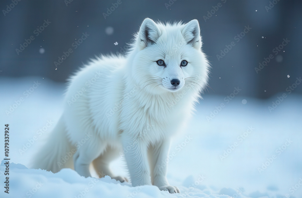 Obraz premium Arctic animals. polar white fox