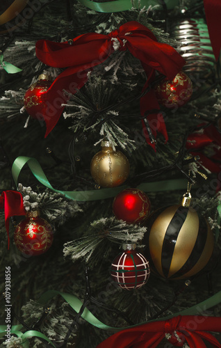 Christmas tree decorations photo