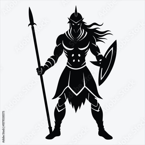 Nonviolent Warrior, Silhouette White background illustration, Generative Ai