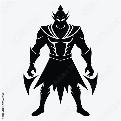 Nonviolent Warrior, Silhouette White background illustration, Generative Ai