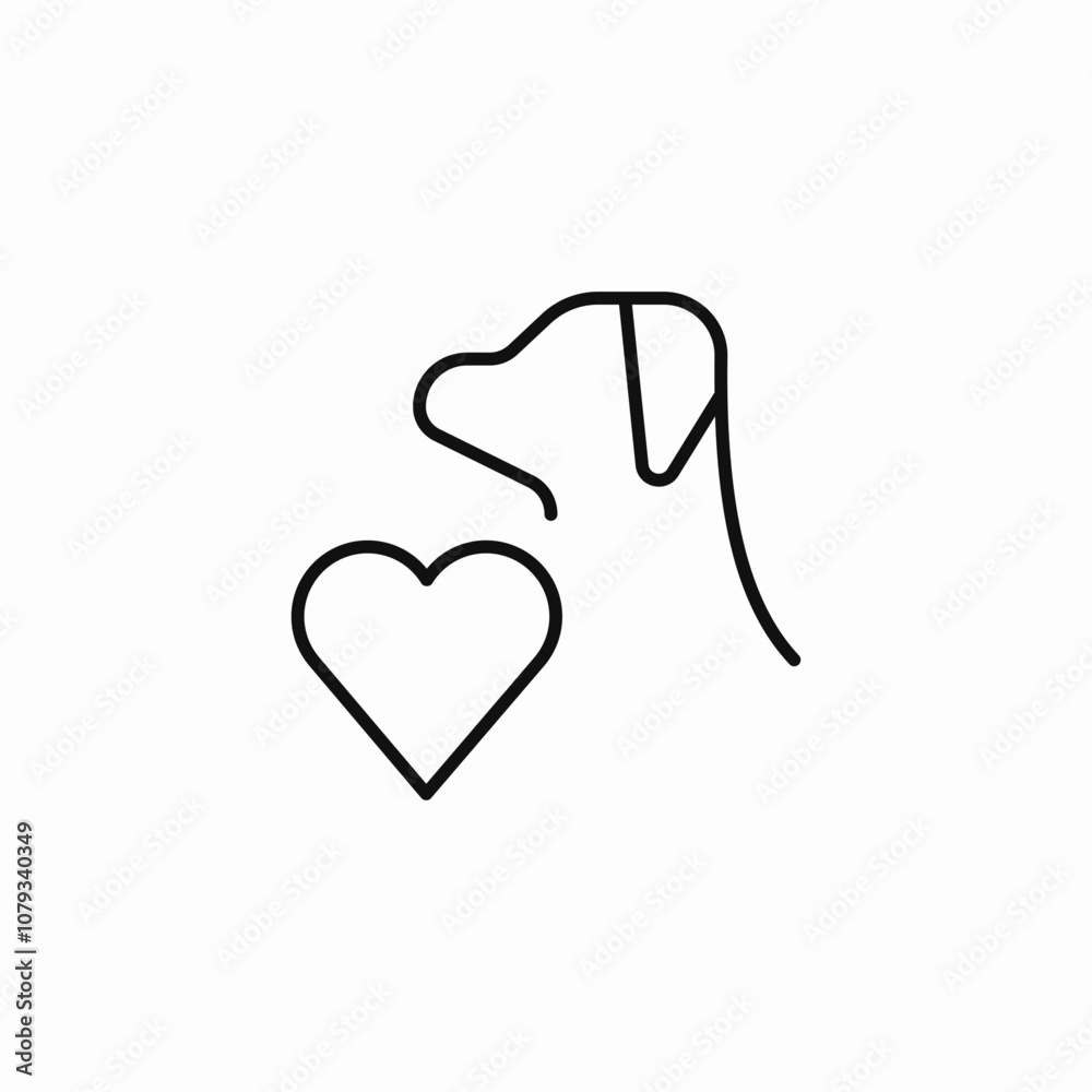 dog love heart pet icon sign vector dog love heart pet icon sign vector