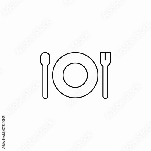 cutlery plate icon sign vector
