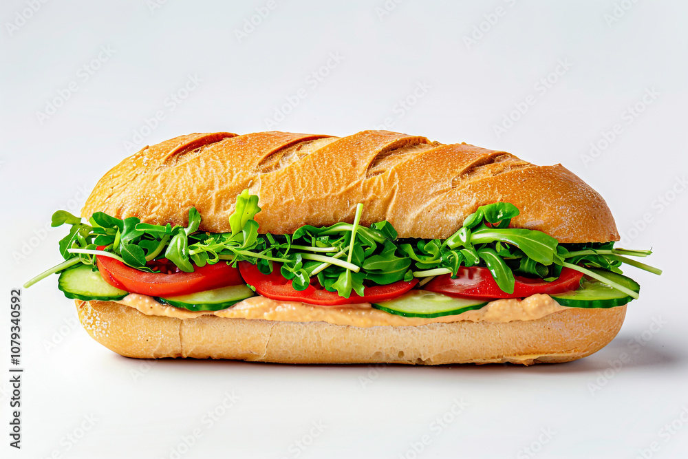 Gourmet Veggie Sandwich with Hummus and Sprouts Gourmet Veggie Sandwich with Hummus and Sprouts