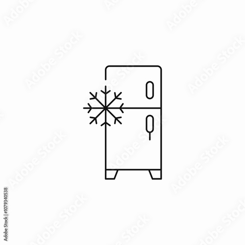 fridge frozen icon sign vector