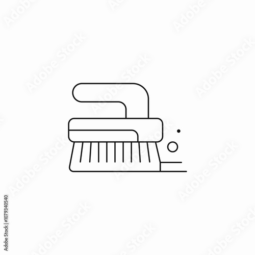 floor cleaning brush icon sign vector