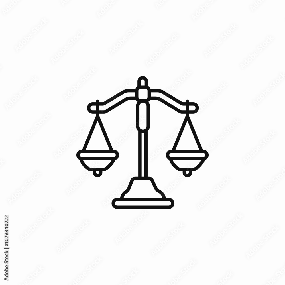 justice scales icon sign vector