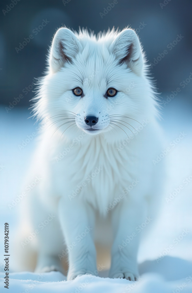 Arctic animals. polar white fox Arctic animals. polar white fox