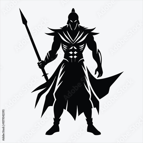 Nonviolent Warrior, Silhouette White background illustration, Generative Ai