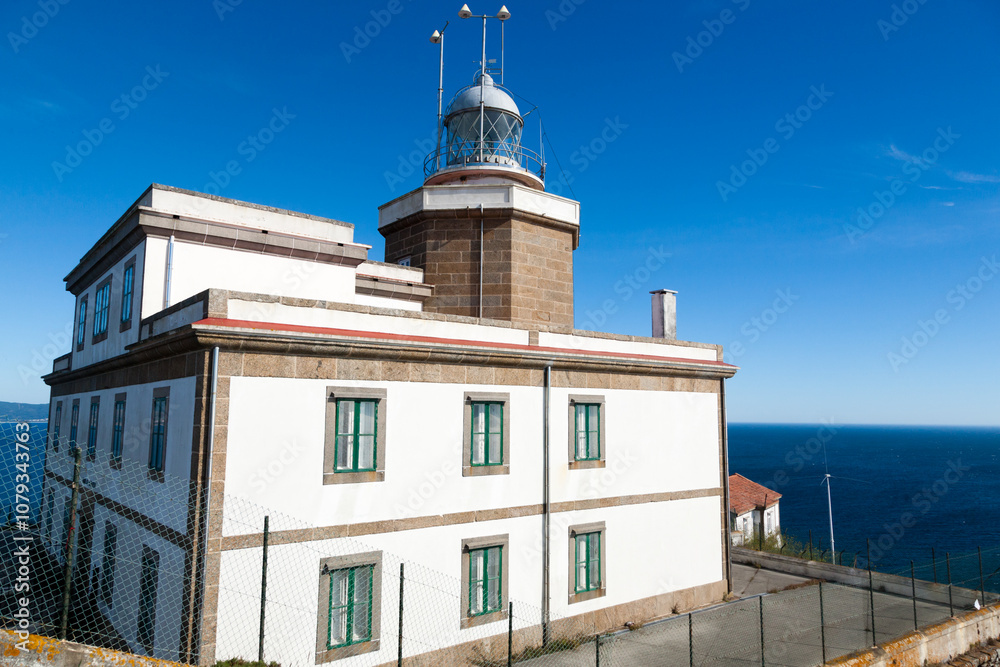 Cape Finisterre lighthouse exterior view, Galicia, Spain Cape Finisterre lighthouse exterior view, Galicia, Spain