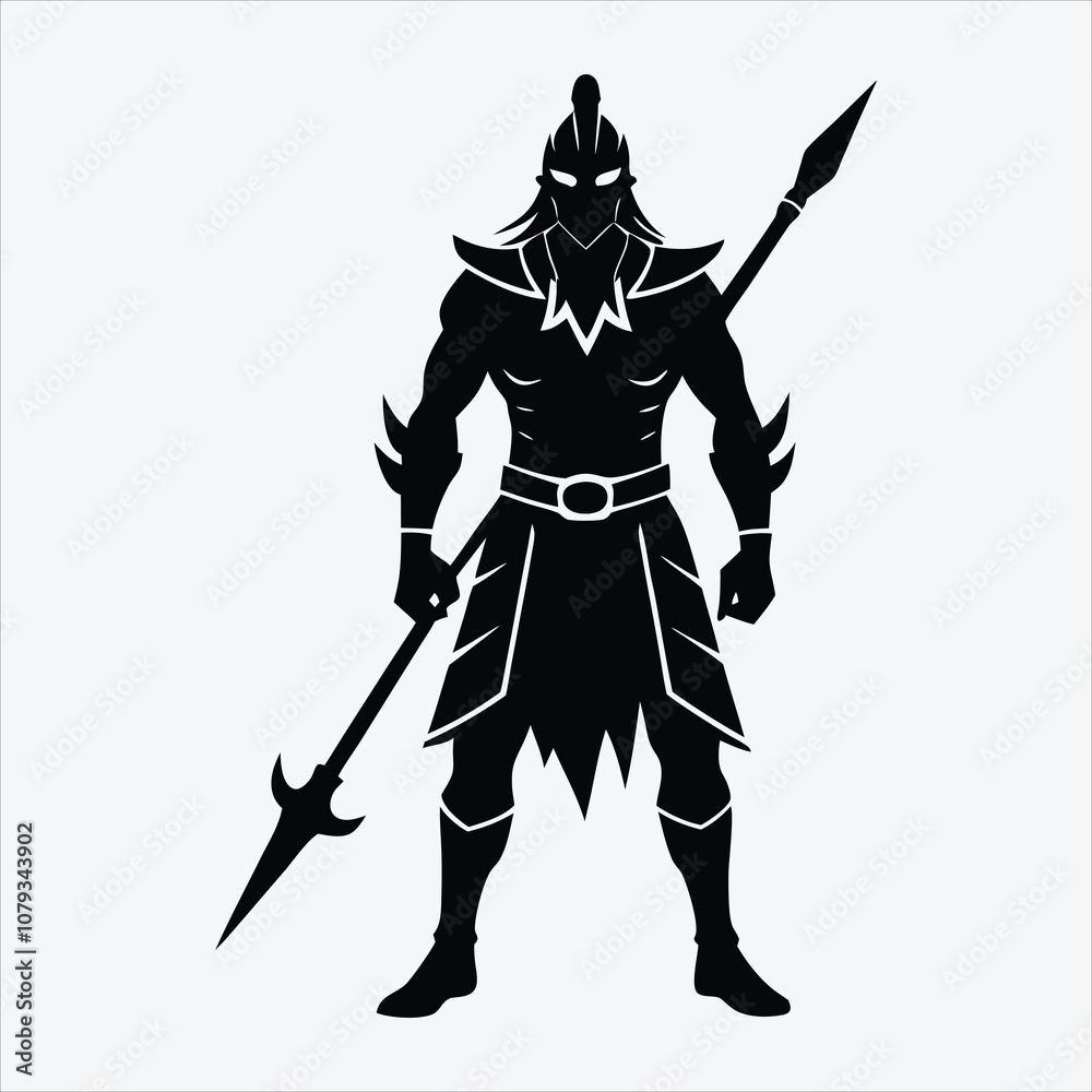 Nonviolent Warrior, Silhouette White background illustration, Generative Ai Nonviolent Warrior, Silhouette White background illustration, Generative Ai