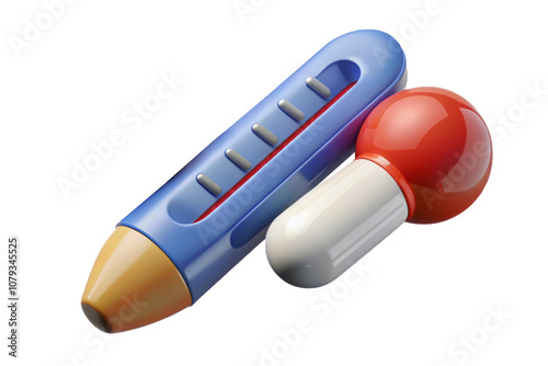 pills isolated on white background, 3D illustration of colorful medicine icons