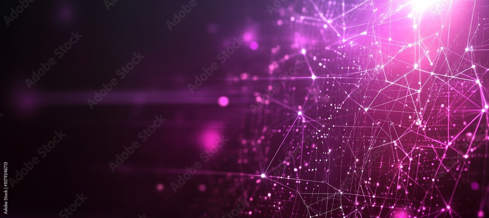 Purple Dreamcatcher Technology Background With Lines, Connection Dots, and Triangles Design Concept Purple Dreamcatcher Technology Background With Lines, Connection Dots, and Triangles Design Concept