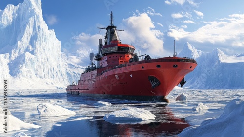 Red Ship in Ice