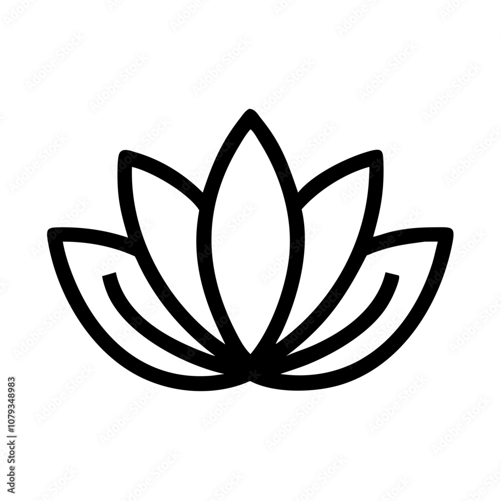 Elegant vector icon of a lotus flower symbolizing purity and beauty, suitable for various design applications and spiritual contexts, enhancing mindfulness and tranquility Elegant vector icon of a lotus flower symbolizing purity and beauty, suitable for various design applications and spiritual contexts, enhancing mindfulness and tranquility