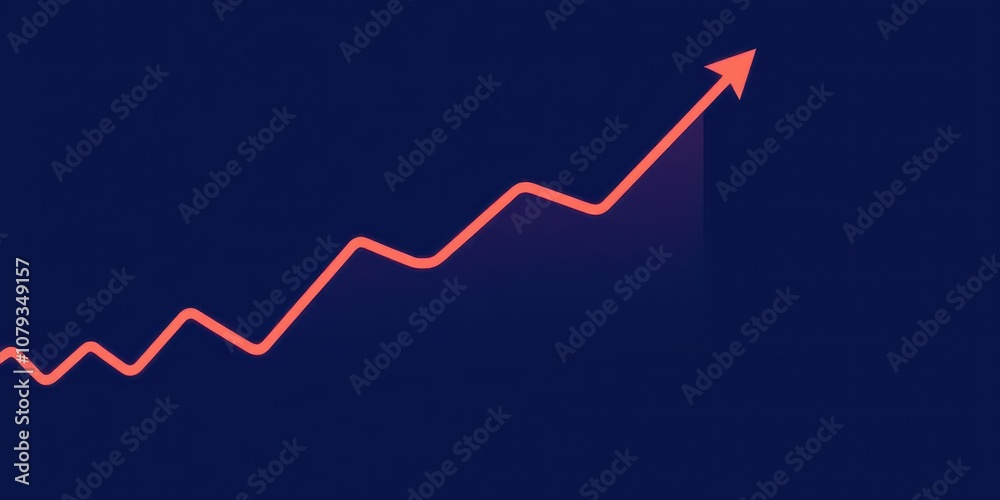 Abstract financial graph with uptrend line and bar chart on blue background, financial, background Abstract financial graph with uptrend line and bar chart on blue background, financial, background