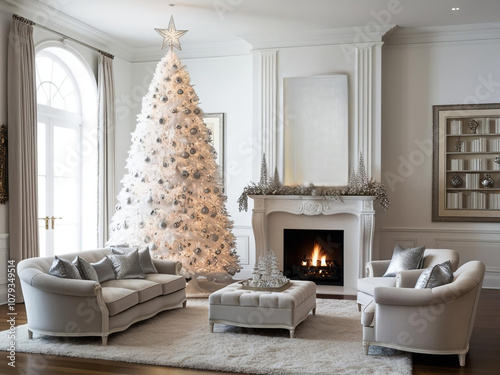 white christmas modern living room