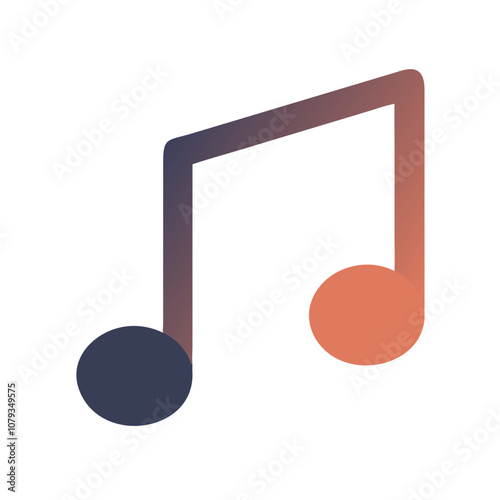 A contemporary vector icon featuring a music note design, ideal for representing musical themes in modern digital content or artistic projects