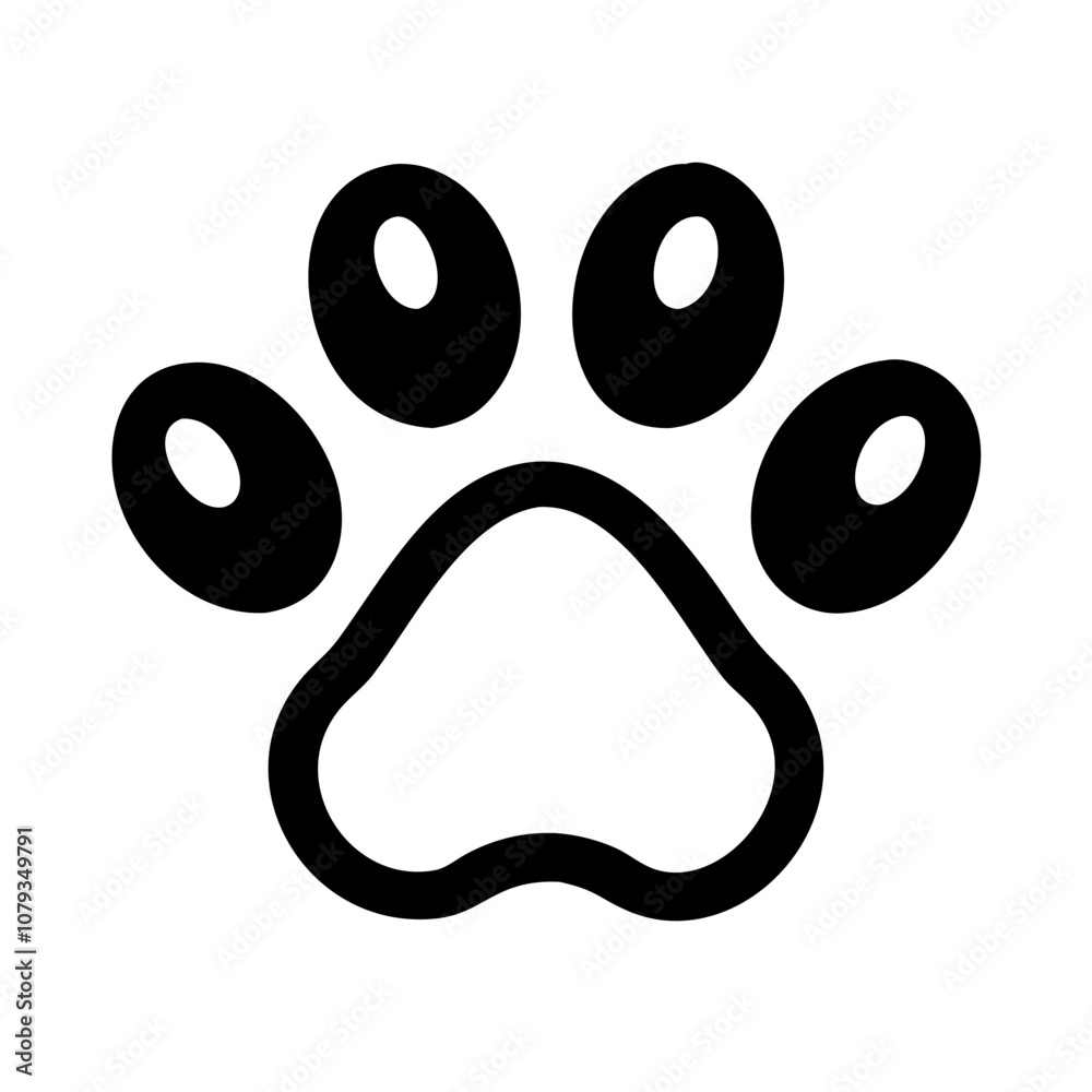 Vector icon of a paw print combined with a heart symbol, representing love for pets and animal companionship, ideal for veterinary services or pet-related designs Vector icon of a paw print combined with a heart symbol, representing love for pets and animal companionship, ideal for veterinary services or pet-related designs