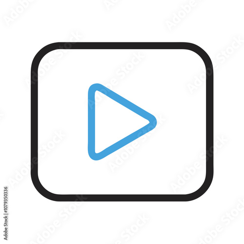 Free Download Simple blue play button icon design for digital media engagement on a white background, suitable for various applications including streaming, gaming, and presentations - GFXLoad