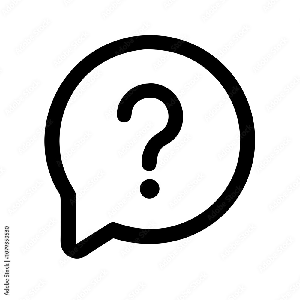 A vector question bubble icon featuring a stylized design in black, embodying inquiry and curiosity, suitable for various digital and print applications A vector question bubble icon featuring a stylized design in black, embodying inquiry and curiosity, suitable for various digital and print applications