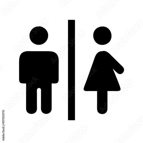 Vector icon representing restroom symbols for men and women indicating gender-specific facilities in a public space