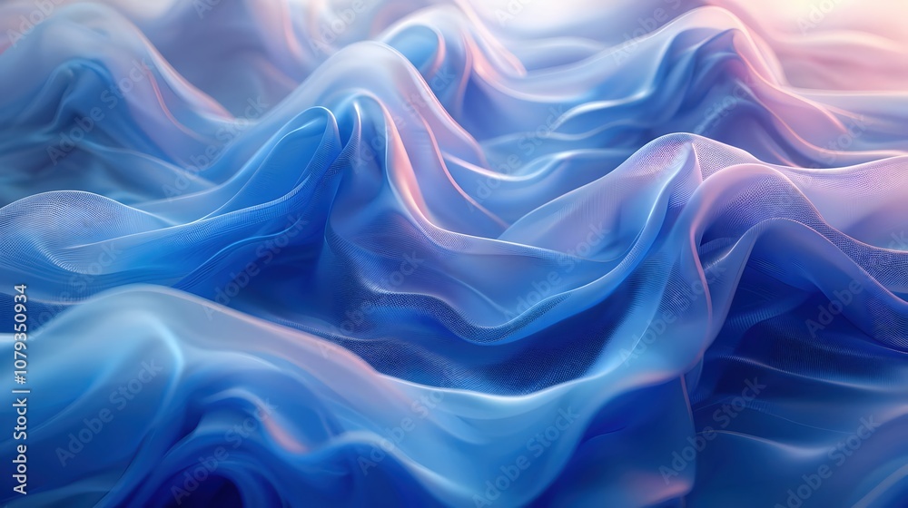 Abstract 3D Background with Wavy Blue Lines Abstract 3D Background with Wavy Blue Lines